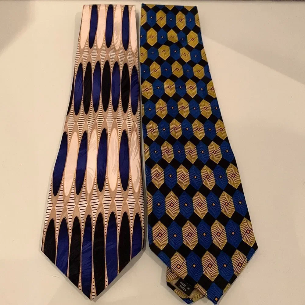 Pair of Hand Made 100% Silk Ties